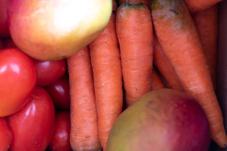 Many colorful vegetables in the marketの写真素材