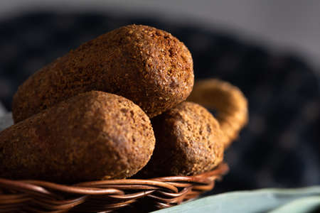 Fried cheese croquette. Brazilian snack.の写真素材