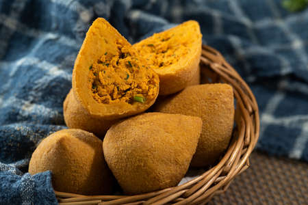 Baked and stuffed bread. Brazilian snack.
