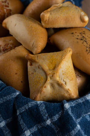 Baked and stuffed bread. Brazilian snack.