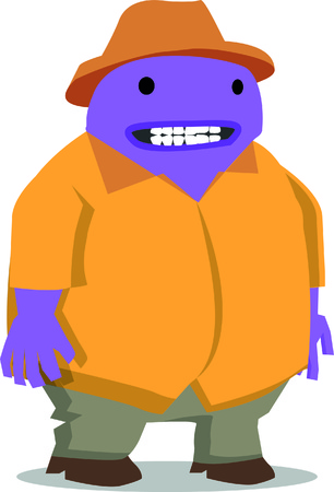 Monster with hatのイラスト素材