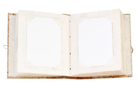 open old picture album with place for your picture の写真素材