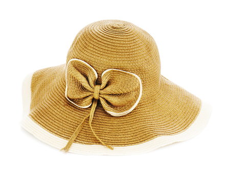Beautiful summer hat isolated on white background.の写真素材