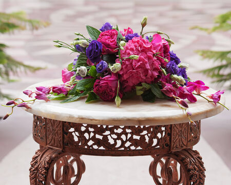 Bouquet for bride on natural background. Closeup.の写真素材