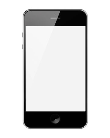 Mobile Smart Phone with Blank Screen Isolated on White Background. Highly Detailed Illustration.の写真素材