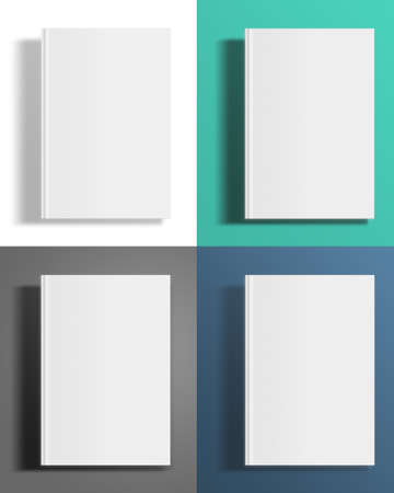 Set of blank book cover template with shadows. Highly detailed illustration..の写真素材