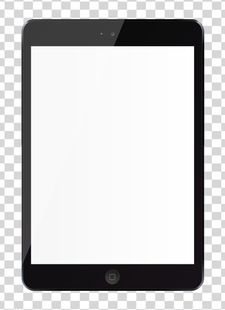 Tablet pc computer with blank screen isolated on transparent background. Vector illustration. EPS10.のイラスト素材