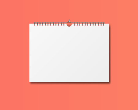 Blank design calendar template on color background. 3D illustration.の写真素材