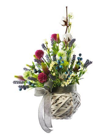 Flower arrangement of flowers isolated on white background.の写真素材