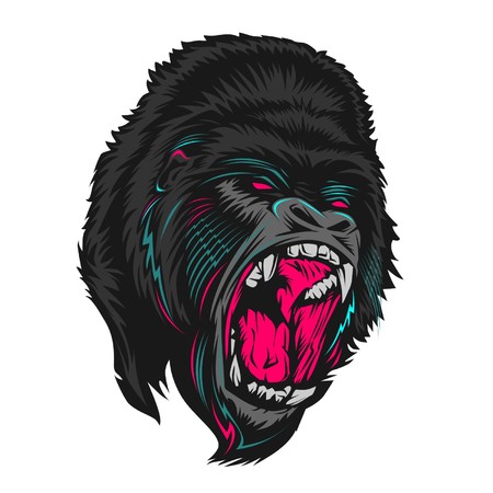 angry gorilla vector