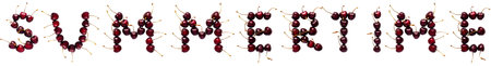 Cherry word isolated on a white background. 3d rendering.の写真素材