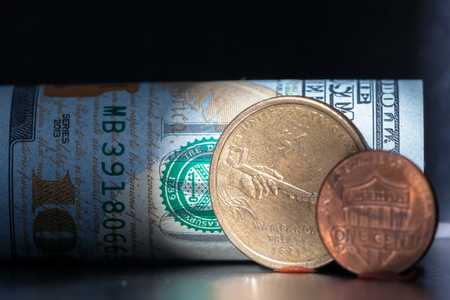 Money background from dollars usa. Business concept. Close-up.の写真素材