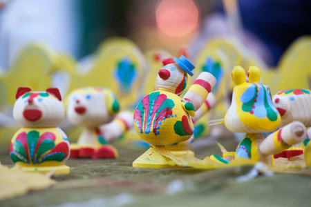 Ukraine, Lviv - October 14, 2018: Master class on making traditional West Ukrainian eco-toys. YAVORIV FOLK TOYSのeditorial素材