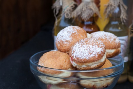 Donuti on Lviv Christmas fair 2019. Delicious food.の写真素材