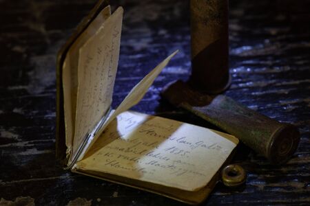 Soldier ID badge. First World War Identity tags. Memories and sacrifices concept.の写真素材