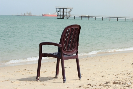 Chair in the beachの写真素材