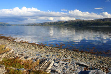 Fjord in the nort of Norway on a summer day