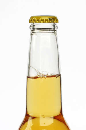 A bottle of beer on white background.