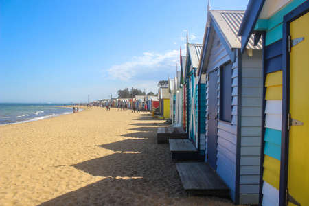 Melbourne Brighton Bathing Boxes Tourism in Australiaの写真素材