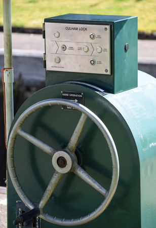 Culham, United Kingdom - May 07 2018:   The control panel for the canal lock gates at Culham Lockのeditorial素材