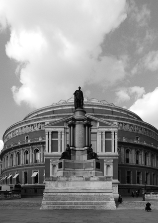 London, UK. 20th September 2015. A Black and White image of the famed Royal Albert Hallのeditorial素材