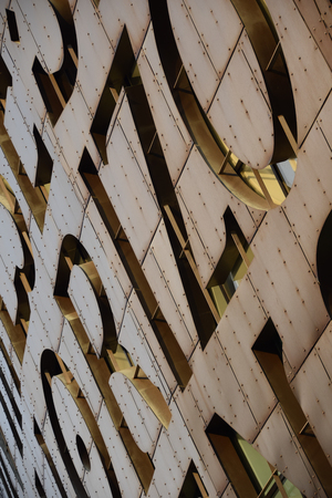 November 01 2017;  Cardiff Wales.  Some detail of the roof of the Wales Millennium centreのeditorial素材