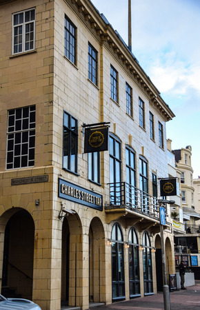Brighton, United Kingdom - March 28 2018:   The frontage of the Charles Street Tap bar, formerly the Hungry Years night club, on the sea frontのeditorial素材