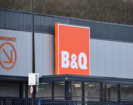 Brighton, United Kingdom - March 28 2018:   Front of B and Q store in Lewes Road