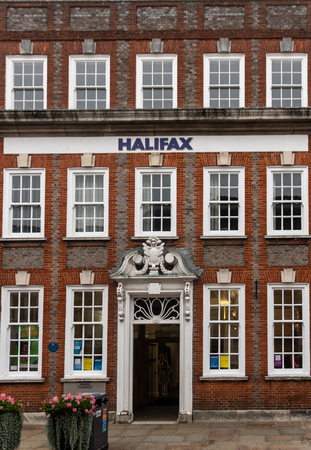 Chichester, United Kingdom - October 06 2018:   The front of Halifax Bank branch in East Streetのeditorial素材