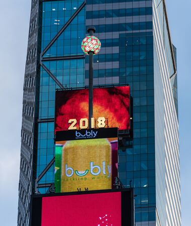 New York City, United States - November 17 2018:   The famous ball that drops to signify teh start of a new Year in Times Squareのeditorial素材