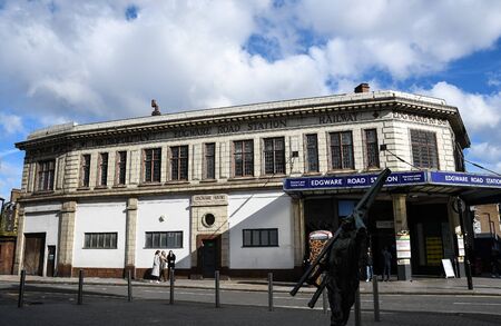London, United Kingdom - October 18 2018:   The Art Deco entrance building to the London Underground...