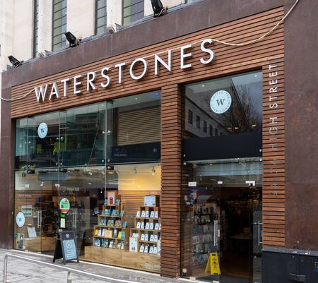 Birmingham, England - March 17 2019:   The Frontage of Waterstones bookshop in High Streetのeditorial素材