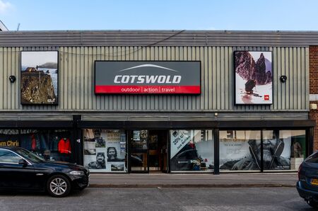 Reading, United Kingdom - March 30 2019:   The frontage  of Cotswold outdoor wear shhop on Basingstoke Roadのeditorial素材