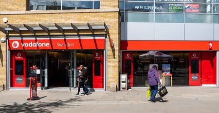 Swindon, United Kingdom - May 04 2019:   The Frontage of Vodafone Mobile Phone store in The Paradeのeditorial素材