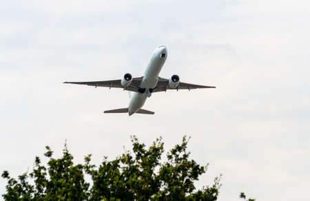 Heathrow, United Kingdom - August 03 2019:   Air Canada Boeing 777-333 registration C-FIVR,  flight...