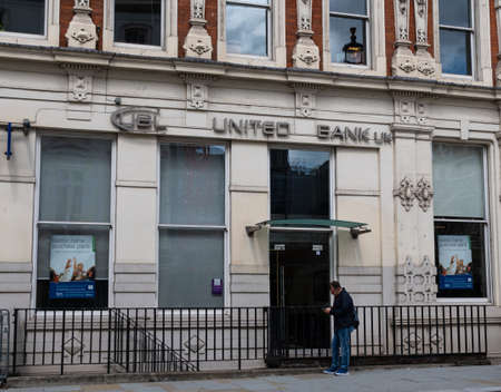 London, United Kingdom - August 18 2019:  The frontage of the branch of United Bank on Brook Street