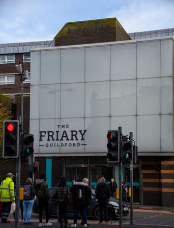 Guildford, United Kingdom - November 06 2019:   The entrance to the Friary Shopping Centre on Bridge Streetのeditorial素材