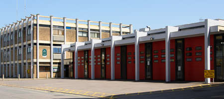Oxford, United Kingdom - June 29 2019:   The engine shed and building of the Fire Station in rewley Roadのeditorial素材