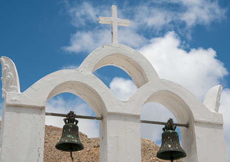 The bell and bell tower of Agia Theodosia Churchの写真素材