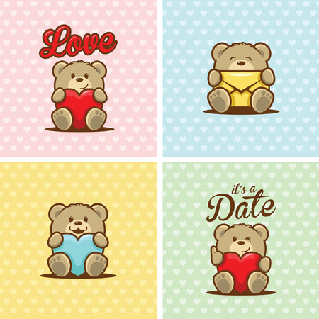 teddy bear characterのイラスト素材