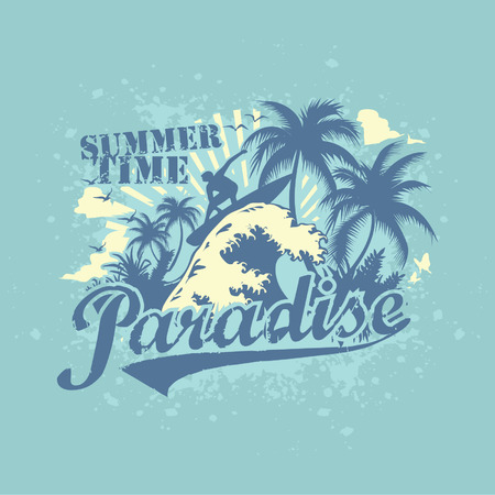 surfing paradise vectorのイラスト素材