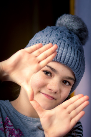 the face girl close-upの写真素材