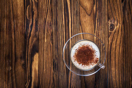 Coffee cup of cappuccino, Hot coffee, Cappuccino in white cup, Closeup milk foam in cappuccinoの写真素材