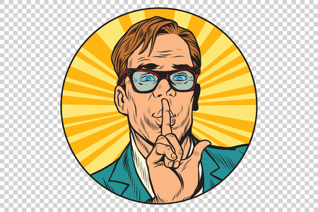 Businessman with a secret, advertising posterのイラスト素材