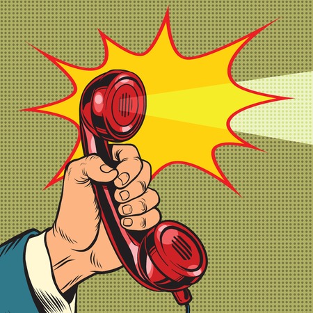 retro handset and light, pop art retro vector illustrationのイラスト素材