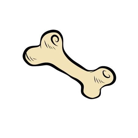 white bone for dog, illustration. Cartoon comic illustration pop art retro style vectorのイラスト素材