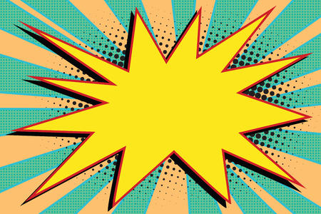 Yellow comic burst explosion pop art. Cartoon style retro color picture illustrationのイラスト素材