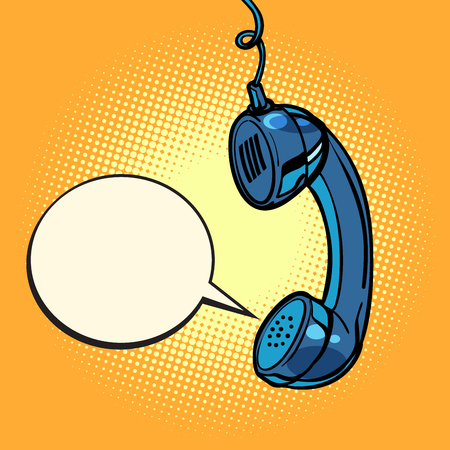 retro handset. comic bubble. Comic cartoon pop art retro vector illustration drawingのイラスト素材