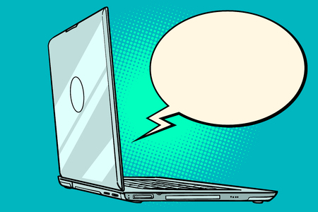 laptop comic book bubbleの写真素材