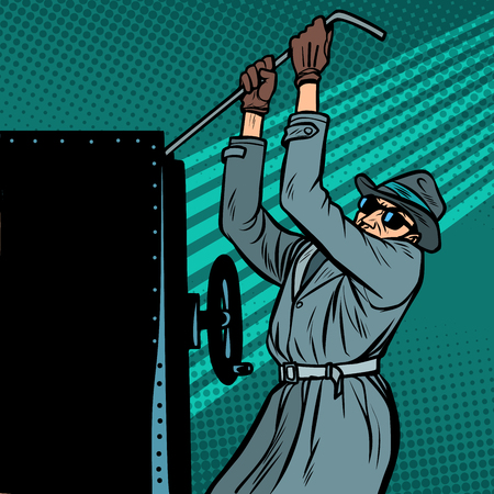 spy breaks into safeのイラスト素材